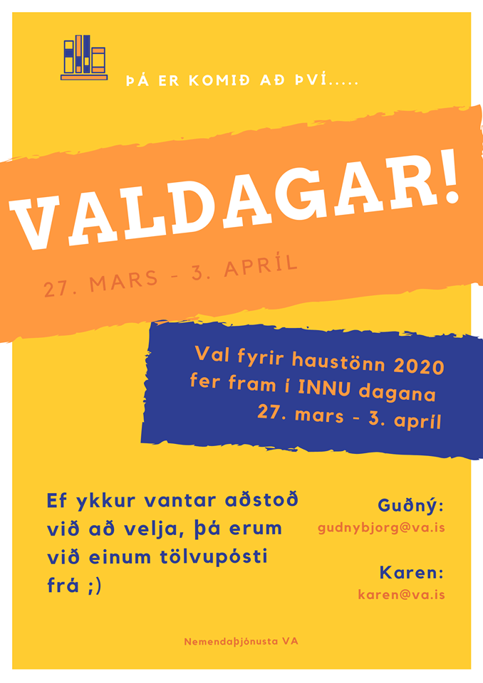 Valtímabil fyrir haustönn 2020 hafið