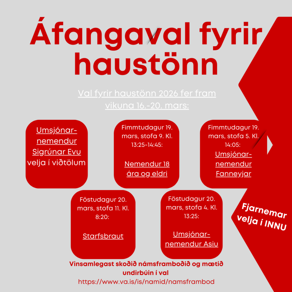 Námsframboð haustannar 2026