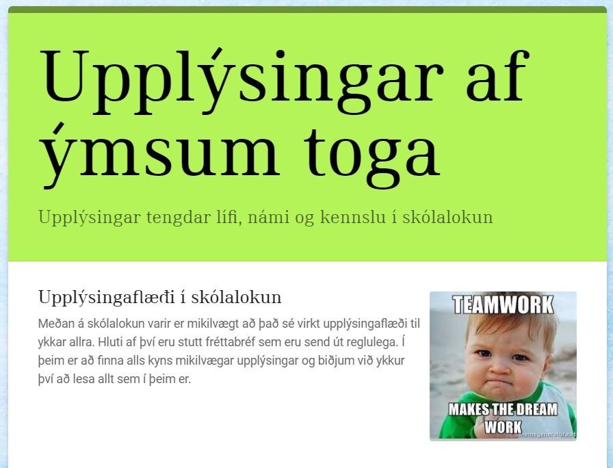 Upplýsingar af ýmsum toga