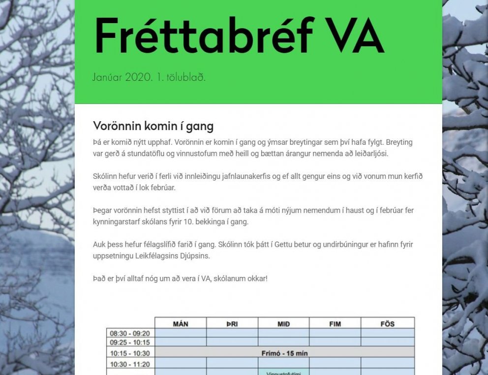 Fréttabréf VA - Janúar