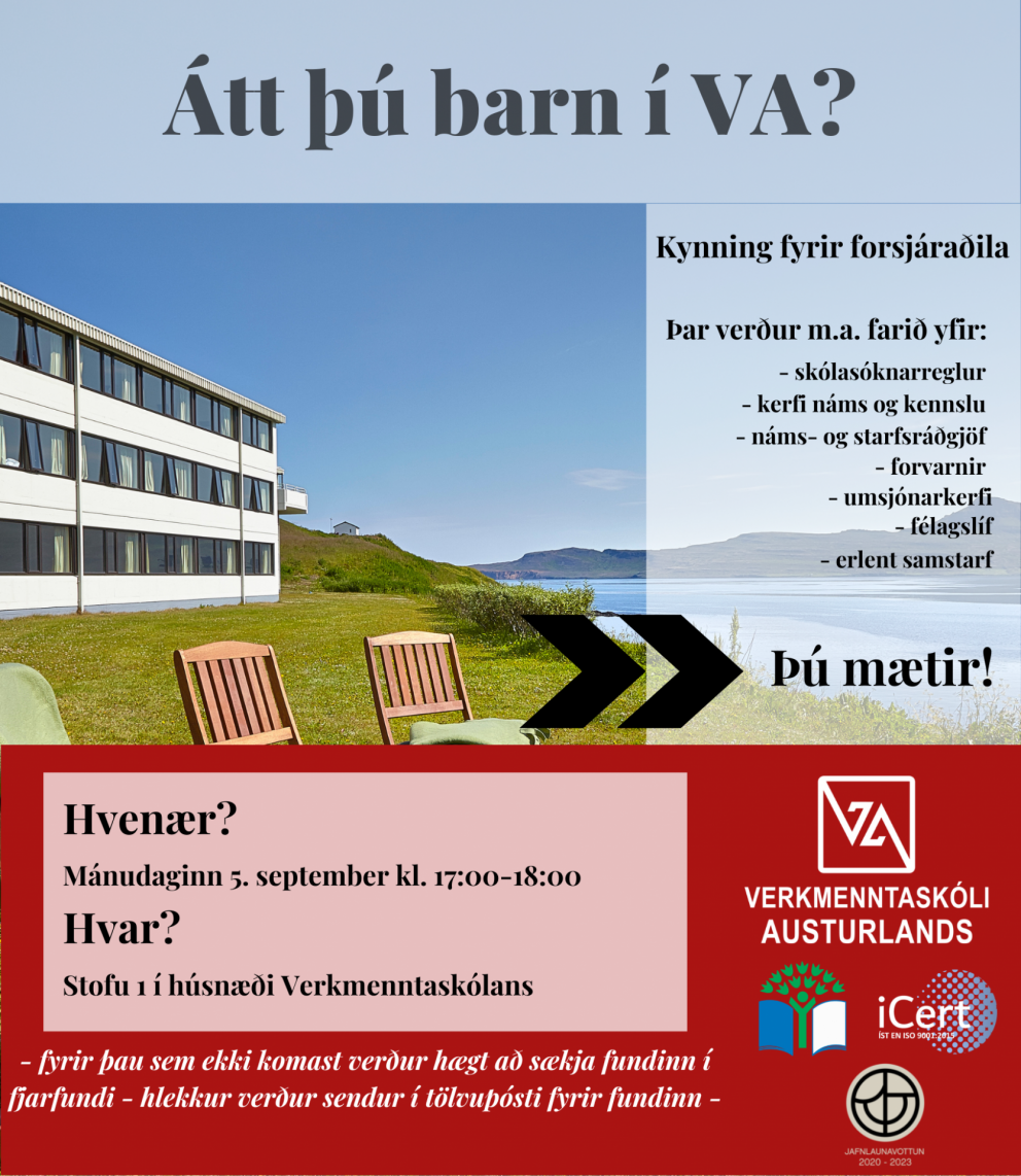 Fundur fyrir forsjáraðila mánudaginn 5. september