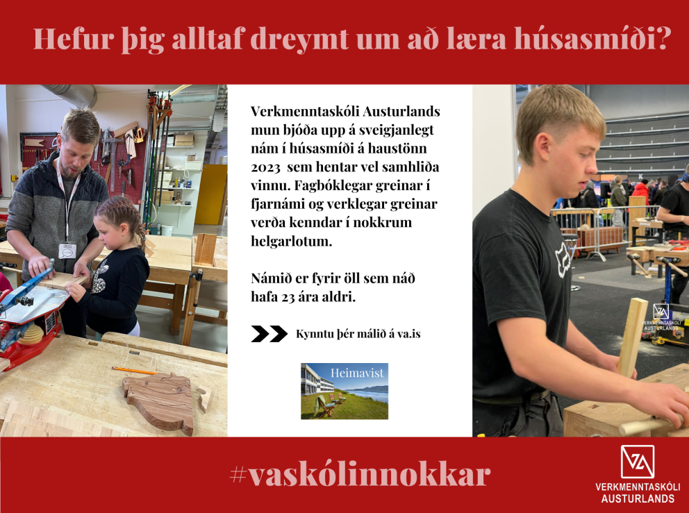 Helgarnám í húsasmíði á haustönn 2023