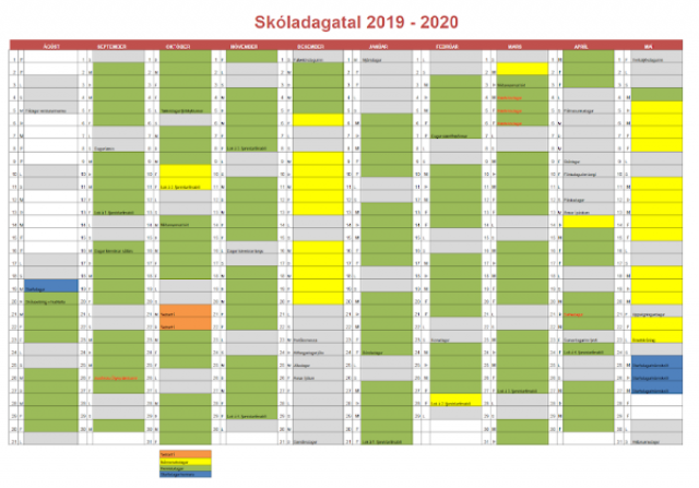Tæknidagur - grænn dagur - gulir, grænir og bláir dagar