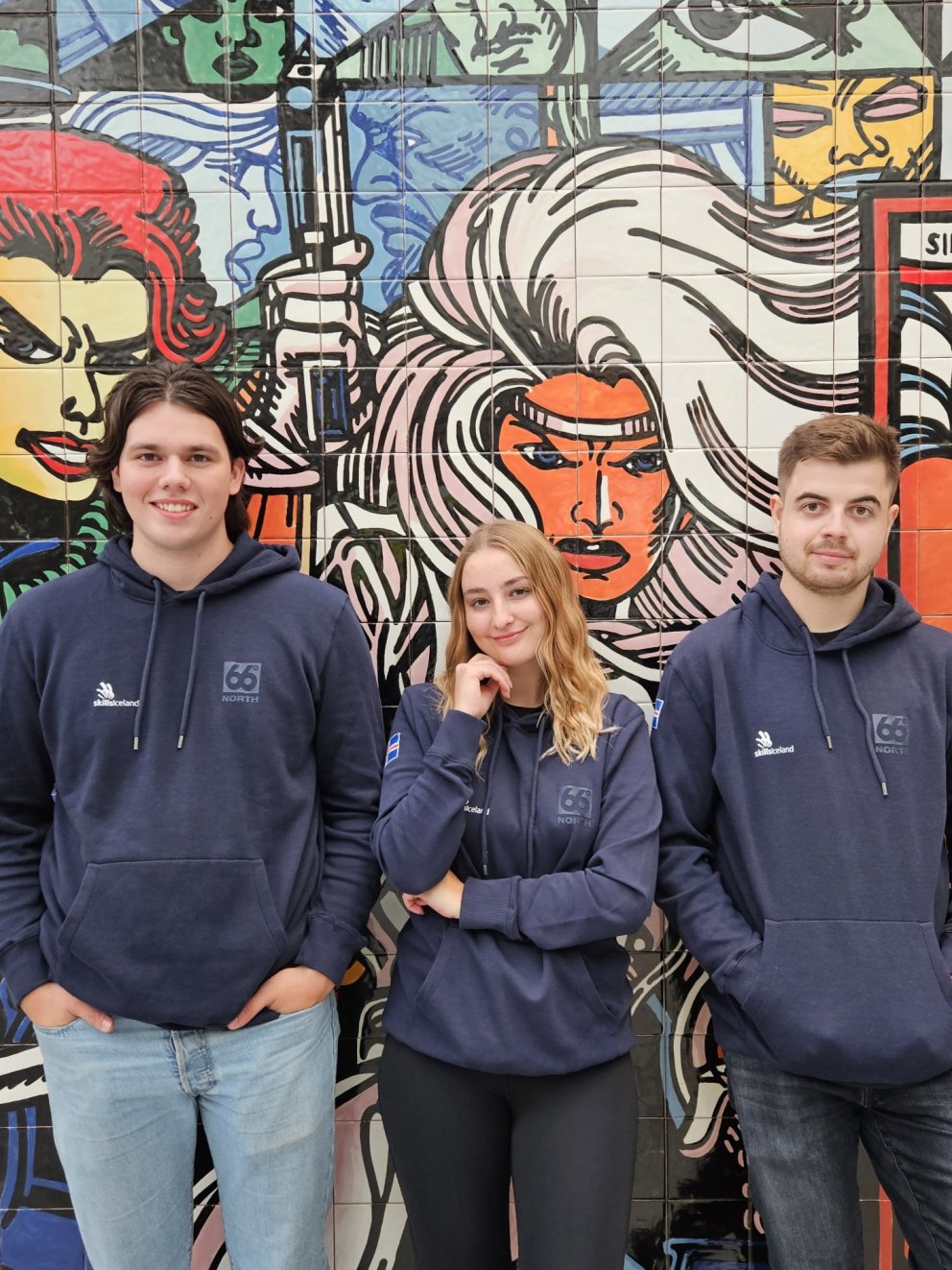 Hlynur, Írena og Patryk í Leifsstöð