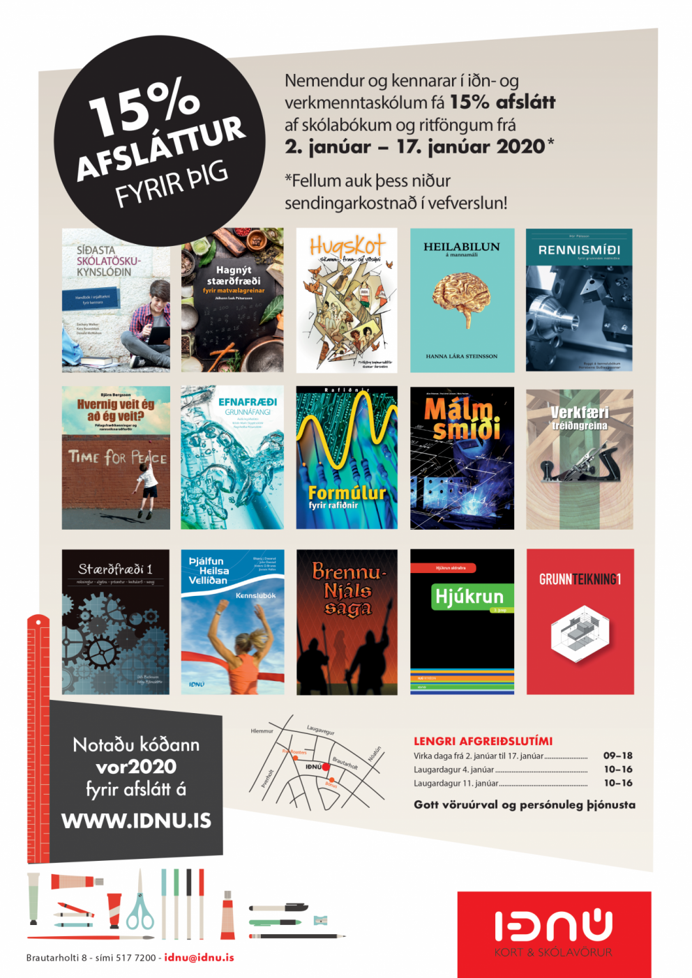 Afsláttur af skólabókum hjá IÐNÚ