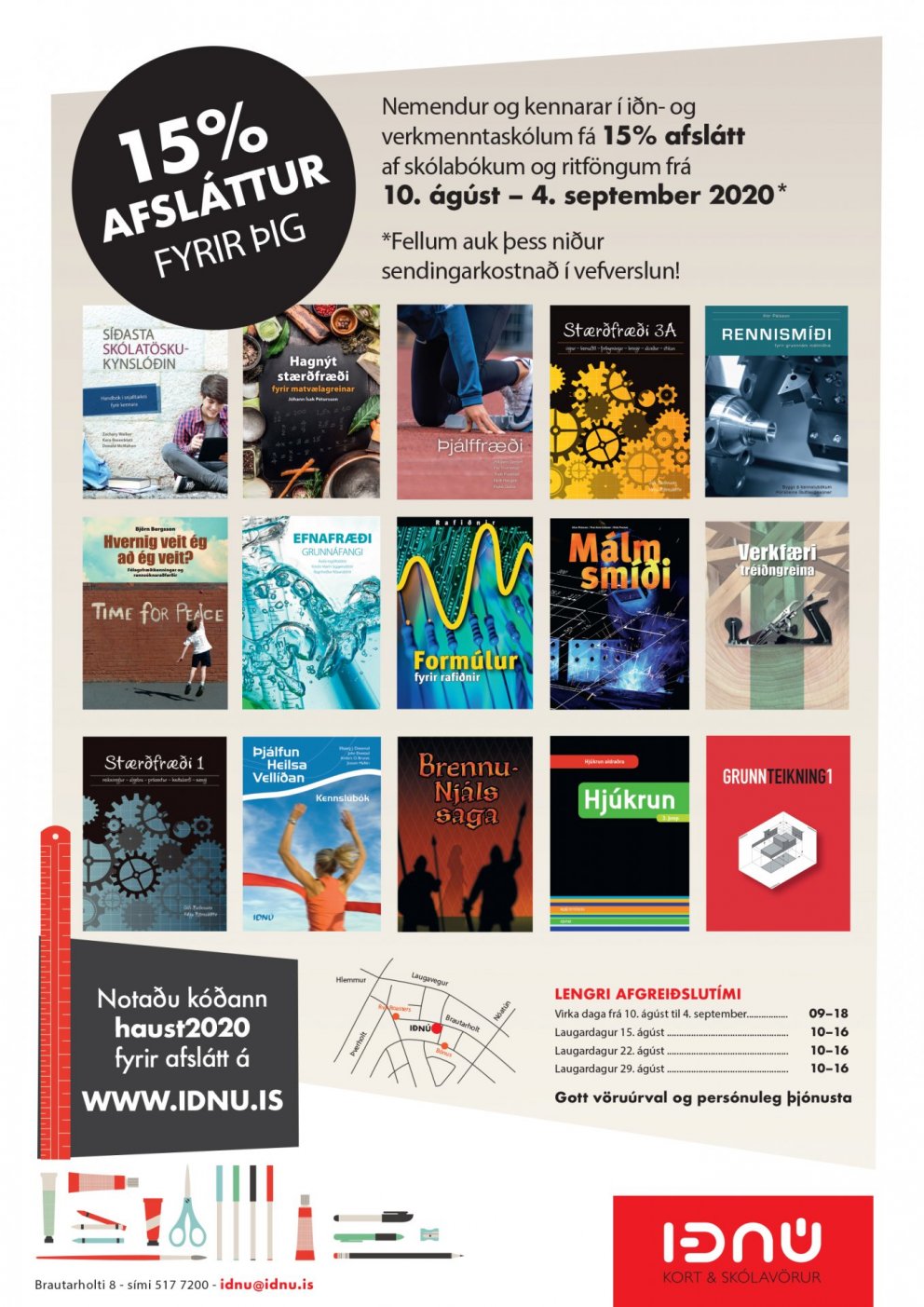 Afsláttur af skólabókum hjá IÐNÚ