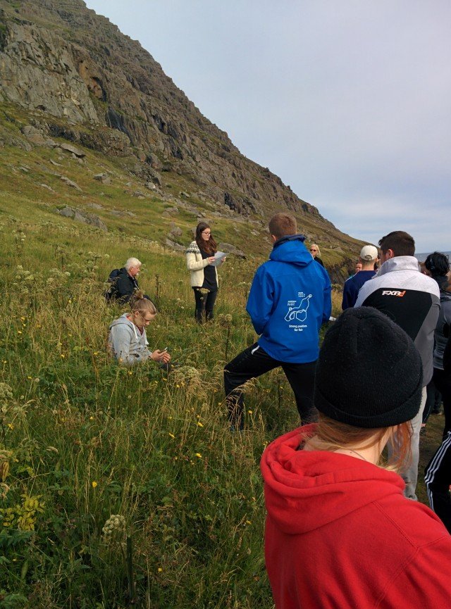 Berglind fræðir samnemendur um sýrlensk flóttabörn