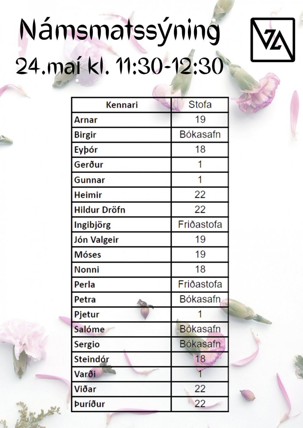 Námsmatssýning 24. maí