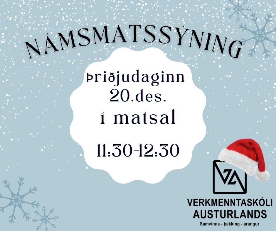 Námsmatssýning 20. desember 11:30-12:30