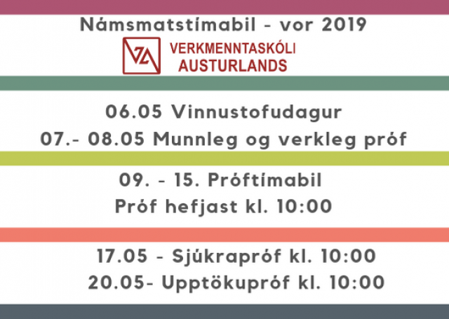 Lok vorannar, dagsetningar og skólaakstur