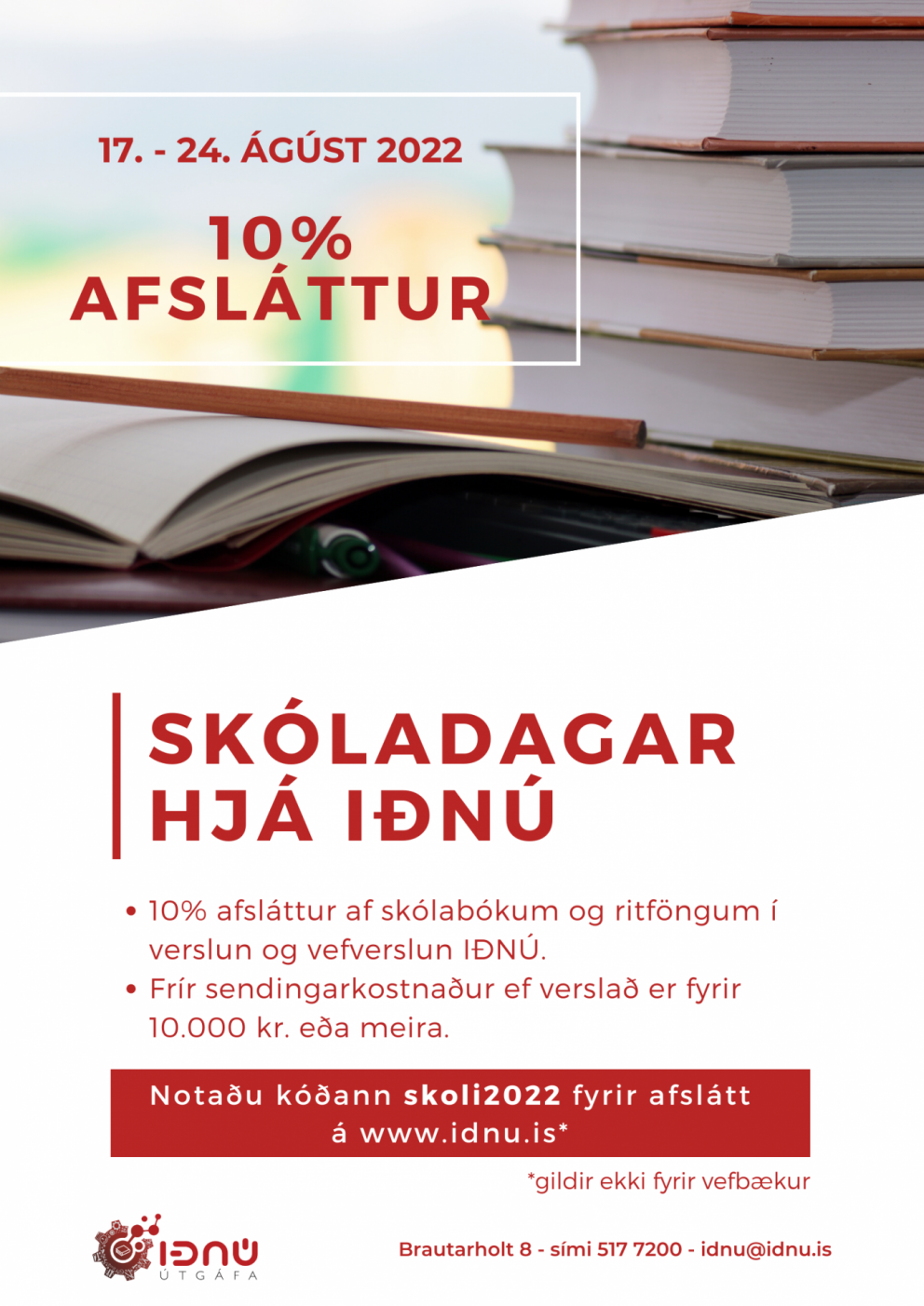 Afsláttur af skólabókum hjá IÐNÚ