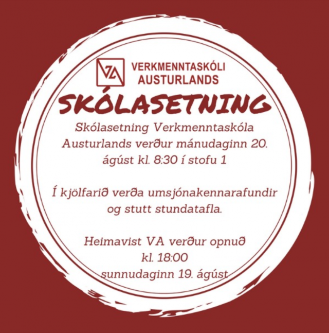 Skólasetning 20. ágúst