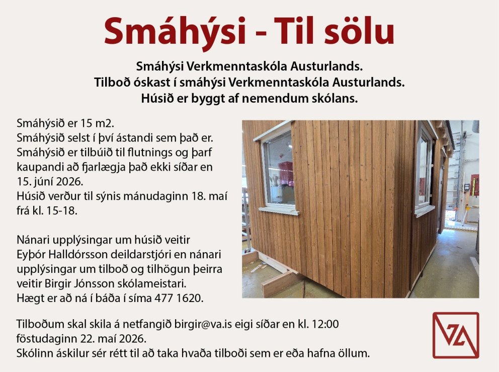 Smáhýsi til sölu