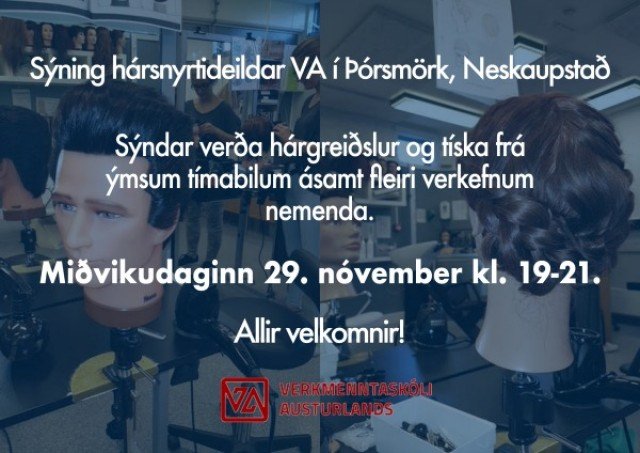 Sýning hársnyrtideildar 29. nóv.