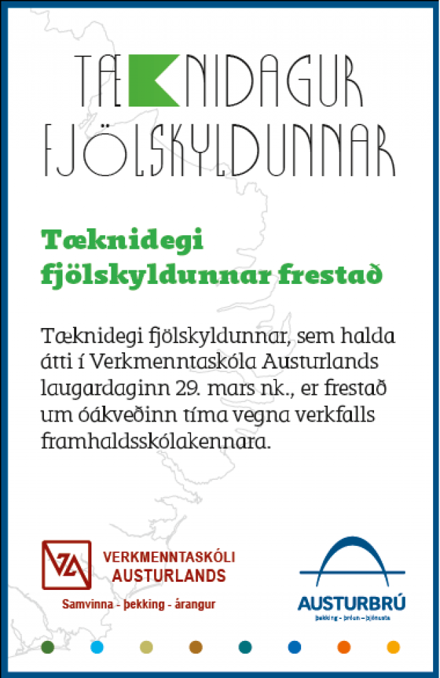 Tæknidegi fjölskyldunnar frestað