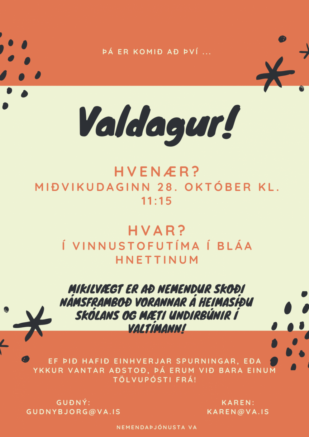 Valtímabil fyrir vorönn 2021