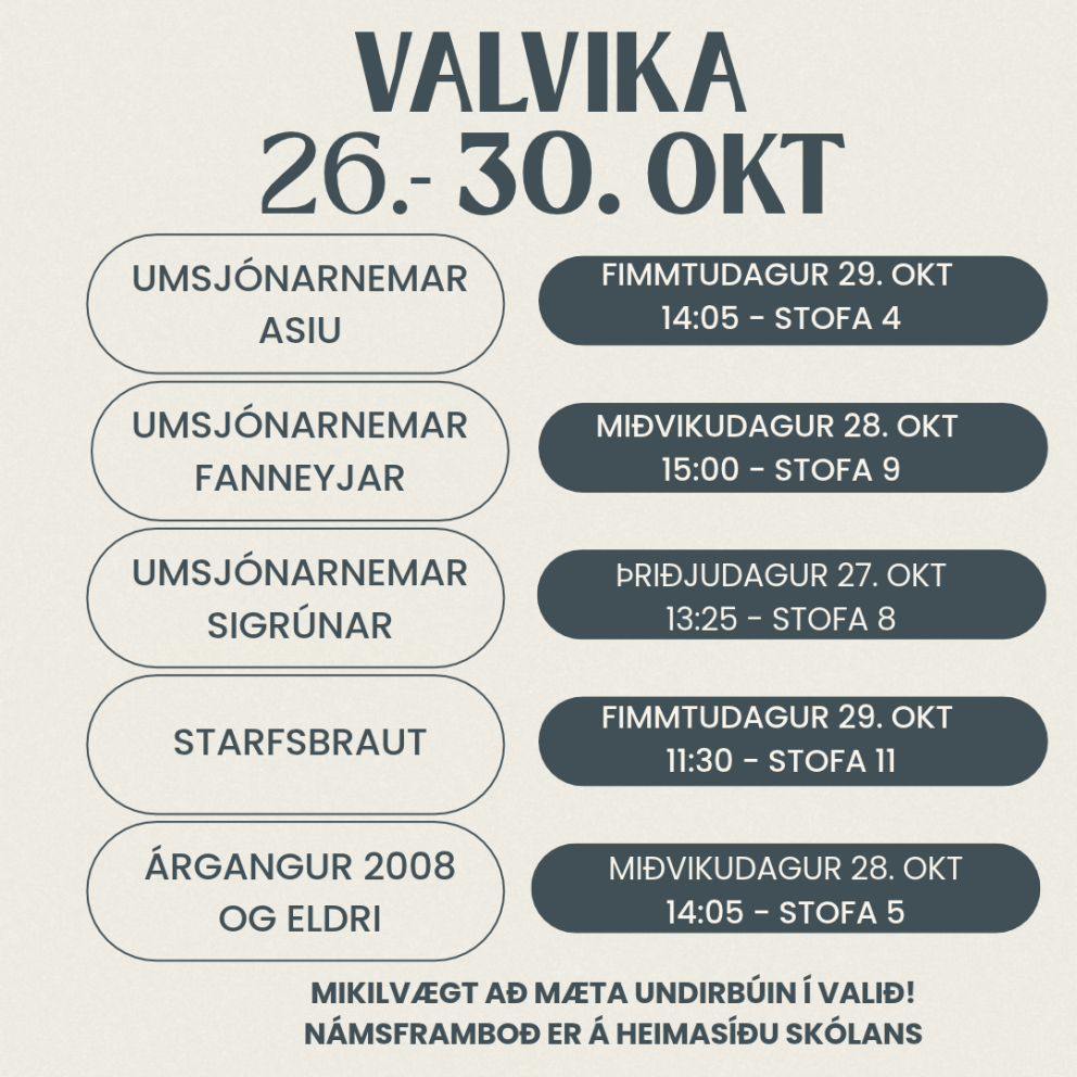 Valvika 26-30. október