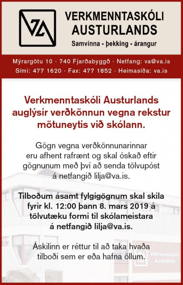Verðkönnun vegna reksturs mötuneytis
