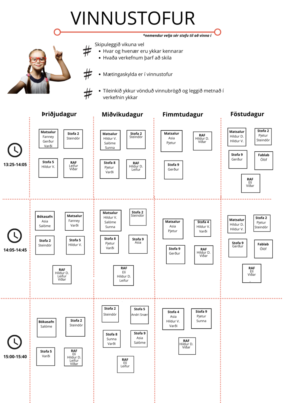 Vinnustofur hefjast í dag