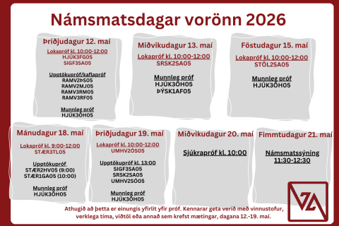Próftafla vorannar