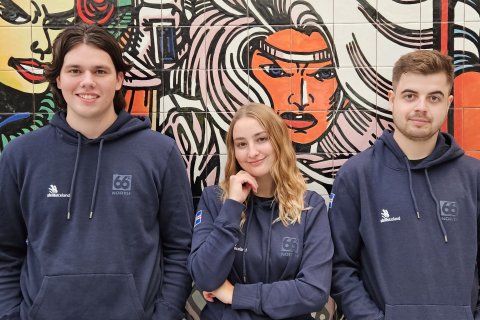 Hlynur, Írena og Patryk í Leifsstöð