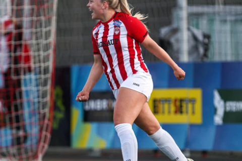 „Íþróttaakademían var líka stór partur af því að ég valdi skólann svo að ég gæti verið á fullu í fót…