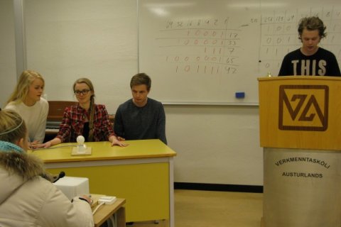 Lið VA 2014. Frá vinstri: Sigrún, Katrín og Smári