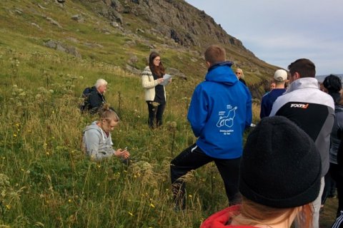 Berglind fræðir samnemendur um sýrlensk flóttabörn