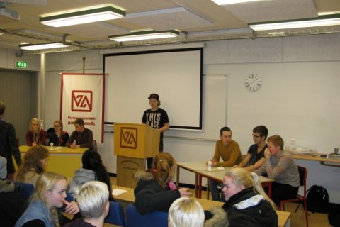 Frá keppninni í dag