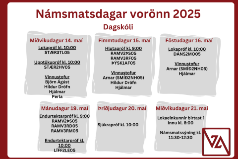 Námsmatsdagar í maí