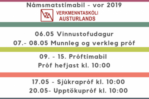 Lok vorannar, dagsetningar og skólaakstur