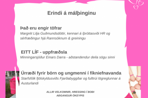 Ég á bara eitt líf – forvarnarmálþing 1. og 2. mars