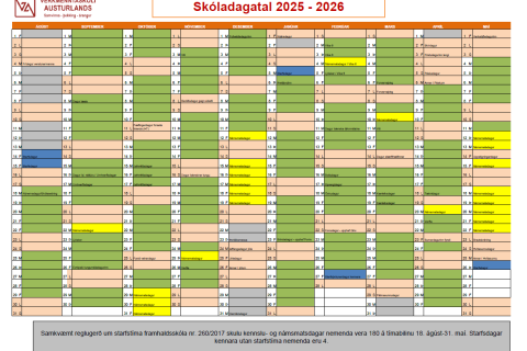 Breyting á skóladagatali 2025-2026