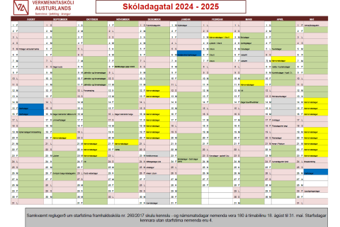 Breyting á skóladagatali 2024-2025