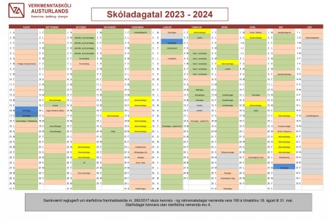 Skóladagatal næsta skólaárs